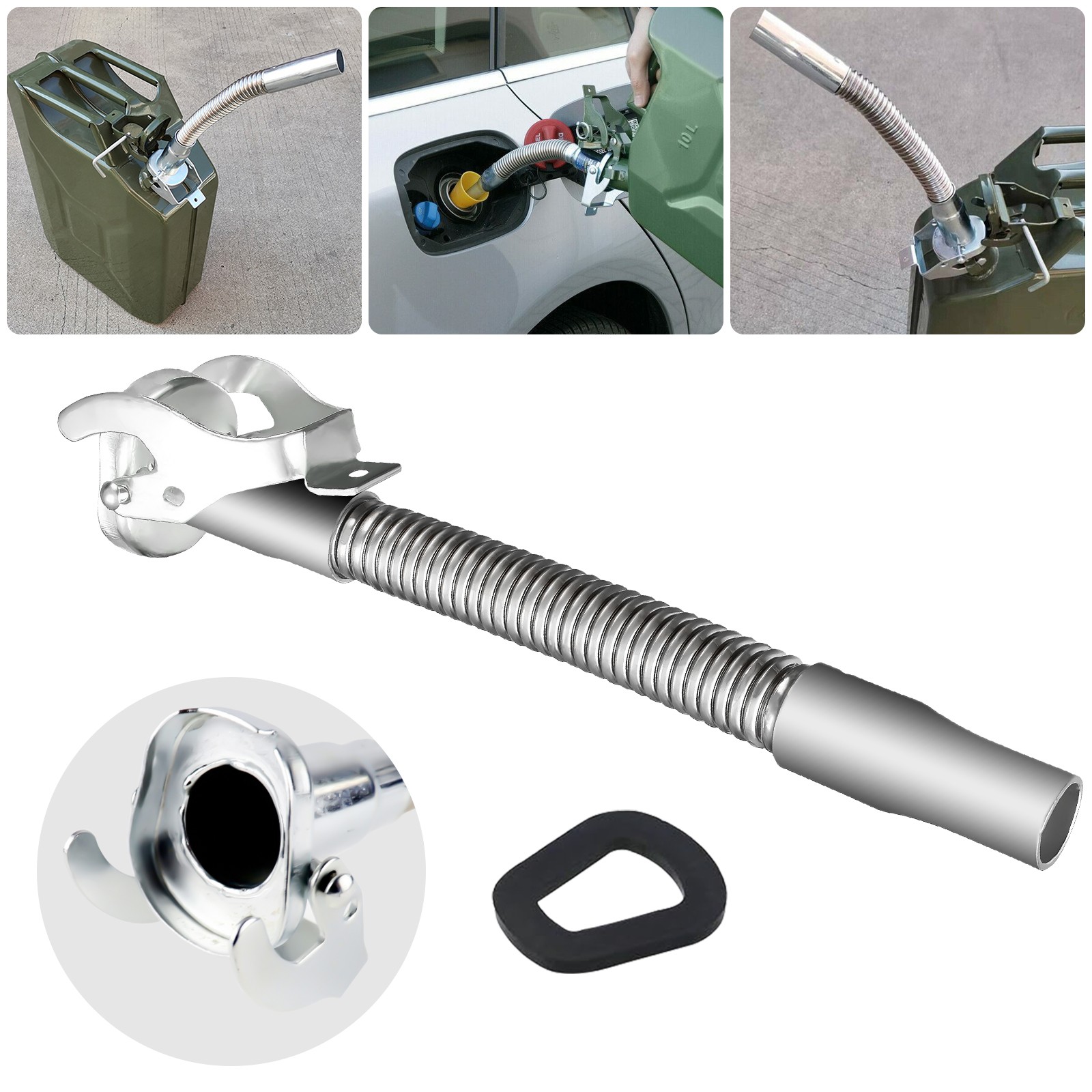 Flexible Jerry Can Spout Stainless Steel Long Nose Spout Nozzle for 5L 10L 20L