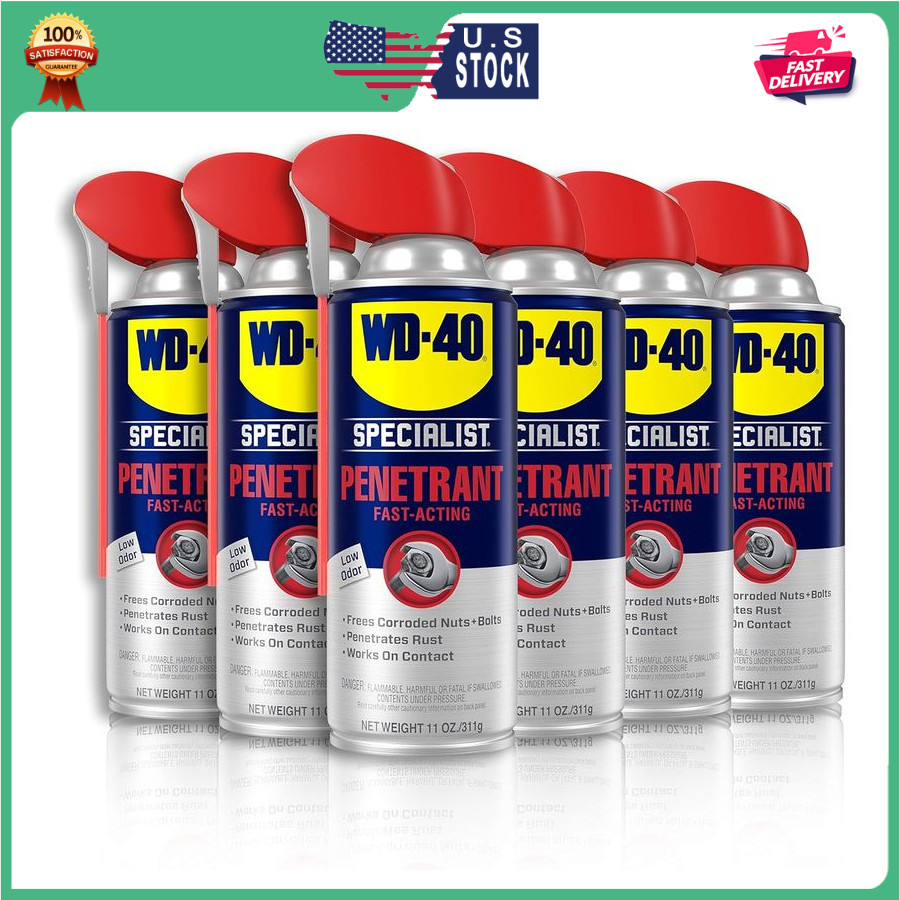 WD-40 Specialist Penetrant with SMART STRAW SPRAYS 2 WAYS, 11 OZ [6-Pack]