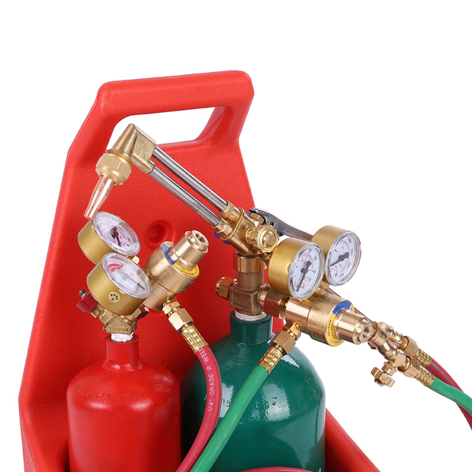 Oxy Acetylene Torch Kit Brass 4L Oxygen Tank Welding Cutting Metal Repair Tool