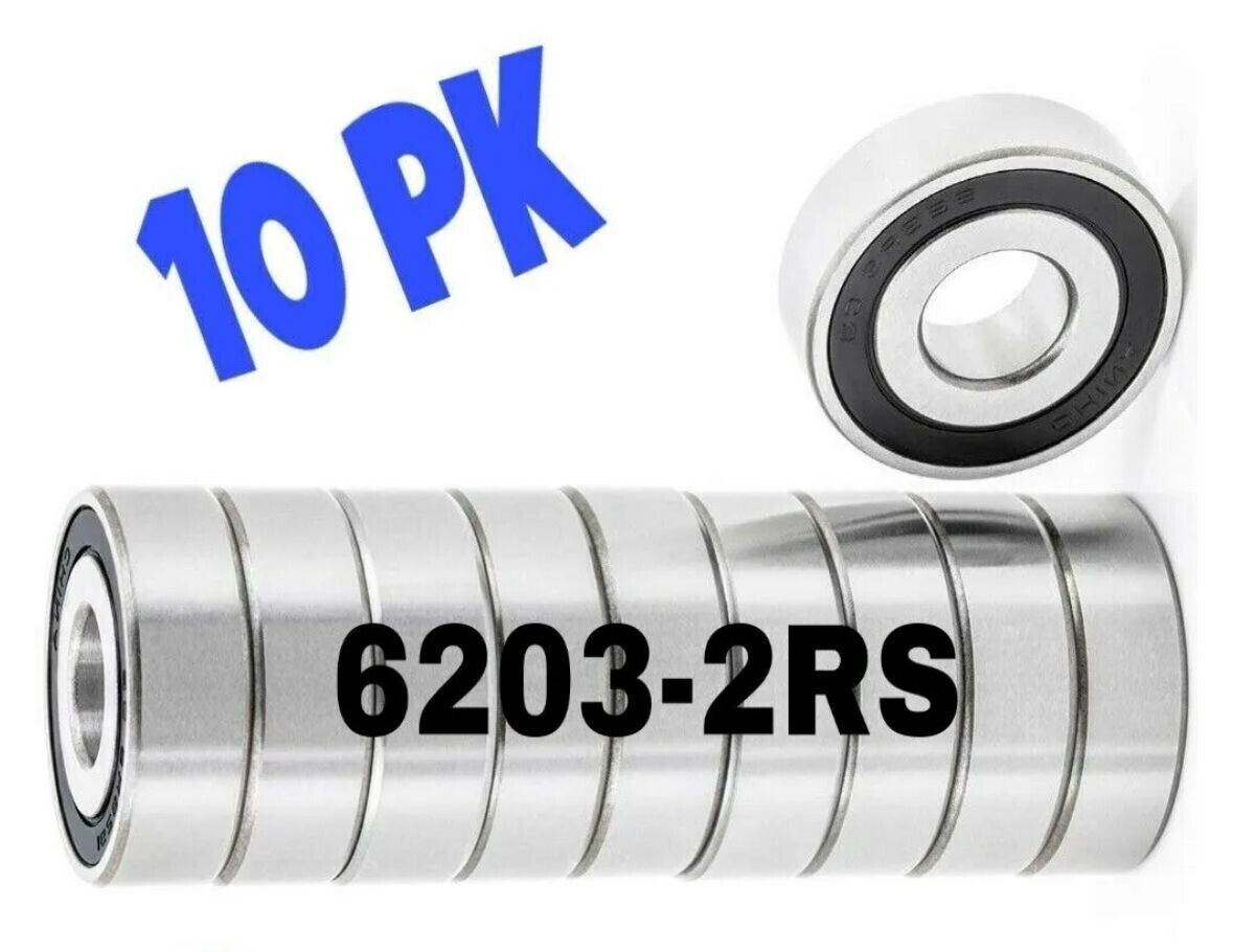 (10) ZEN 6203 2RS C3 DEEP GROOVE BALL BEARING, RUBBER SEALED 17x40x12 mm