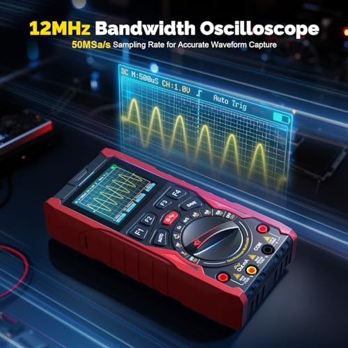 Handheld 3-in-1 Oscilloscope Multimeter Signal Gen 12MHz 50MS/s True RMS HO-13
