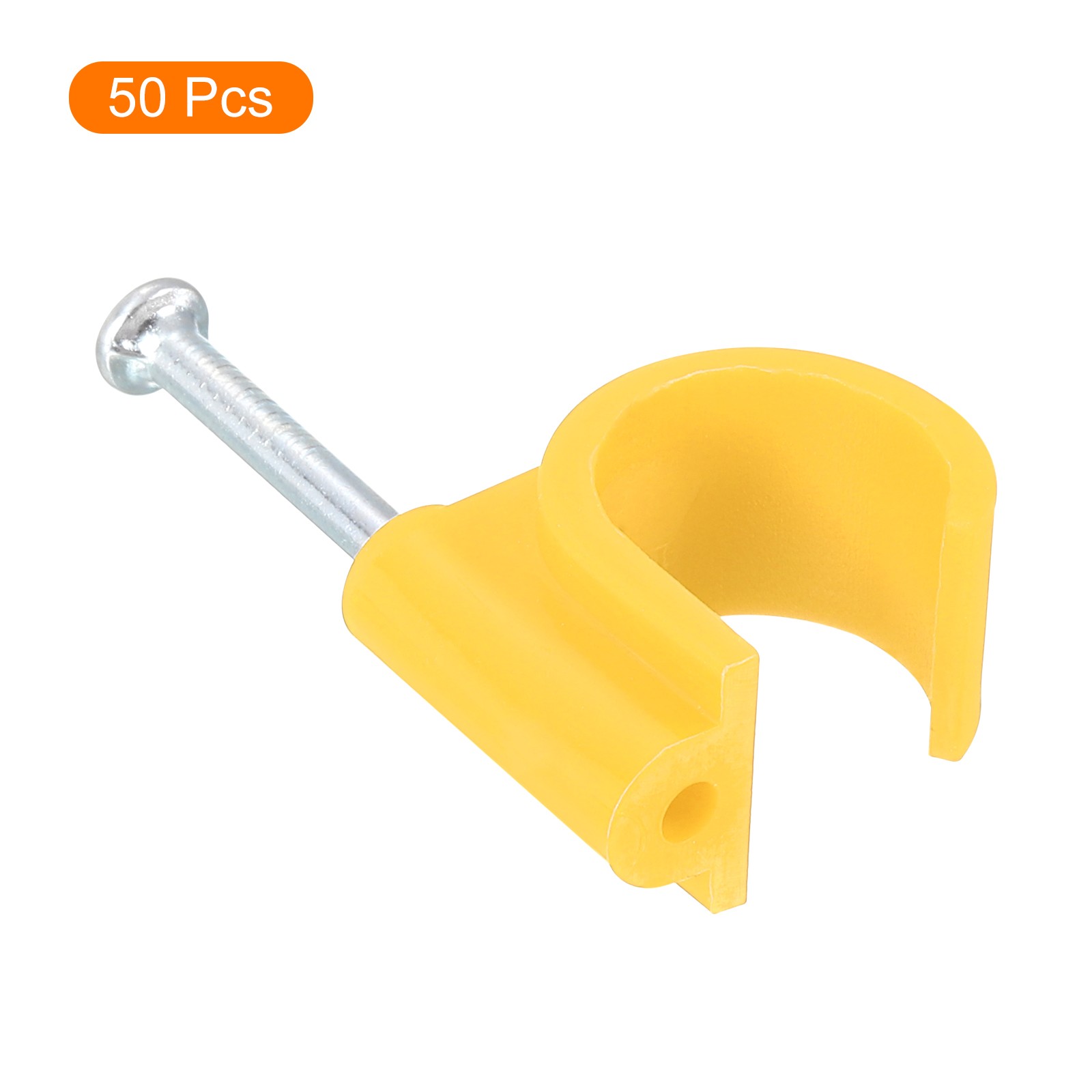 50Pcs Cable Wire Clips, Nail in Cable Clips 16mm/0.63″, Yellow