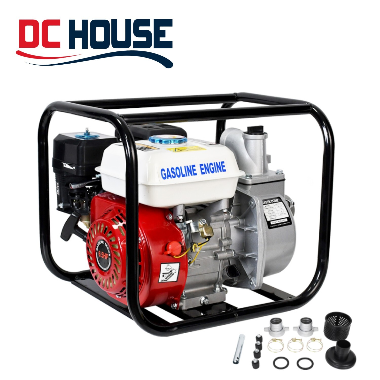 2″ 6.5 HP 4-Stroke Gasoline Semi-Trash Water Pump High-Pressure Transfer Pump