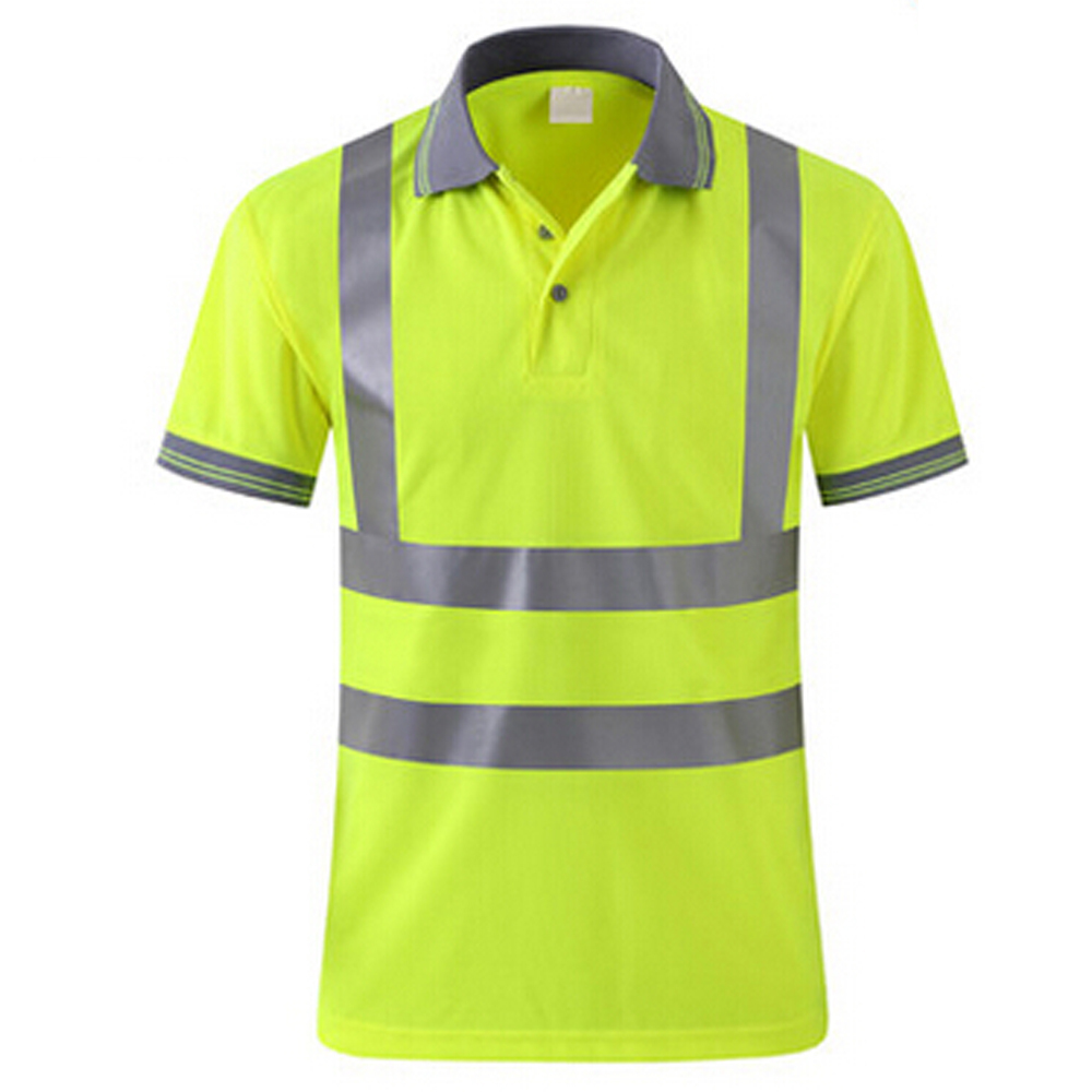 CNSS Mens High Visibility Reflective Fast Drying Night Sport T-shirt Safety Vest