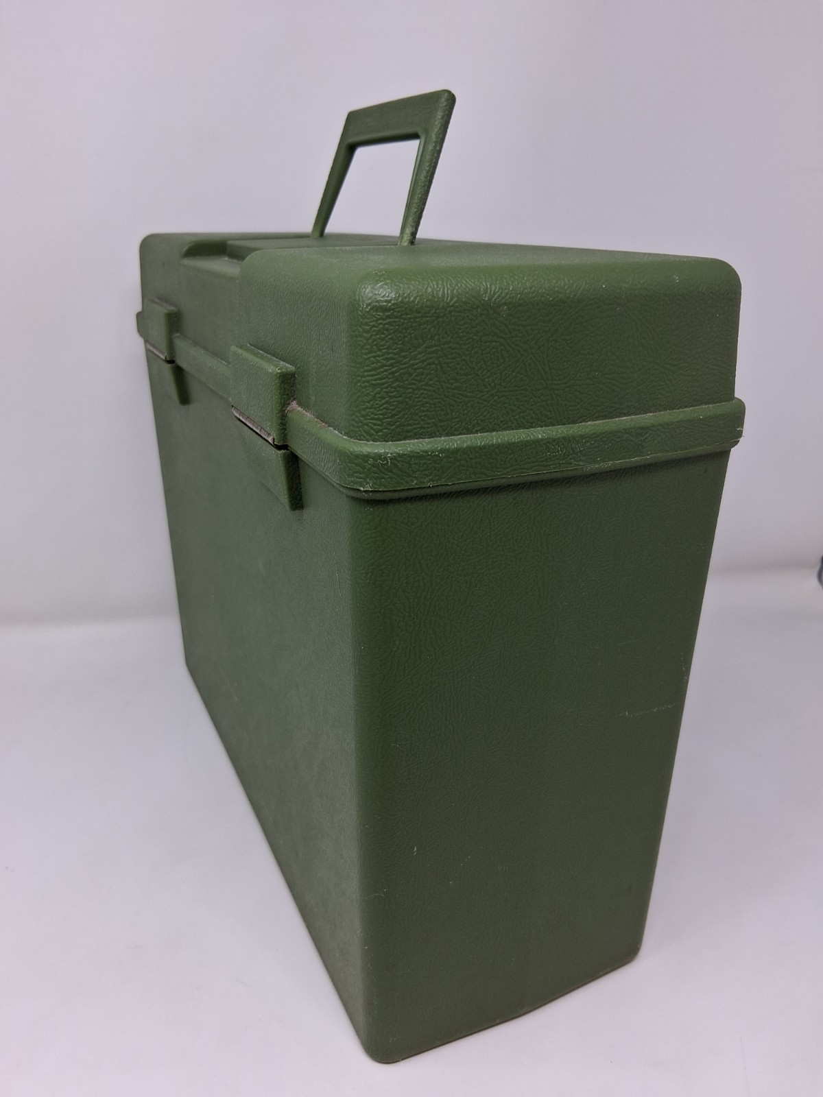 Vintage 1970’s Sterling Plastics File Folder Storage Box in Army Green