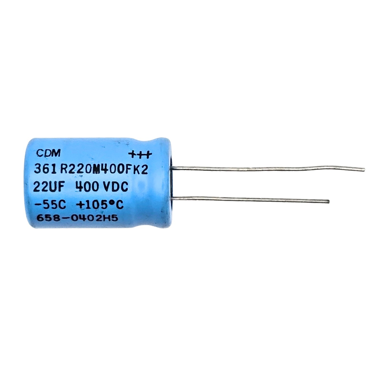 2pcs Cornell Dubilier 22uF 400V 105°C Electrolytic Capacitors 16x25mm USA Made
