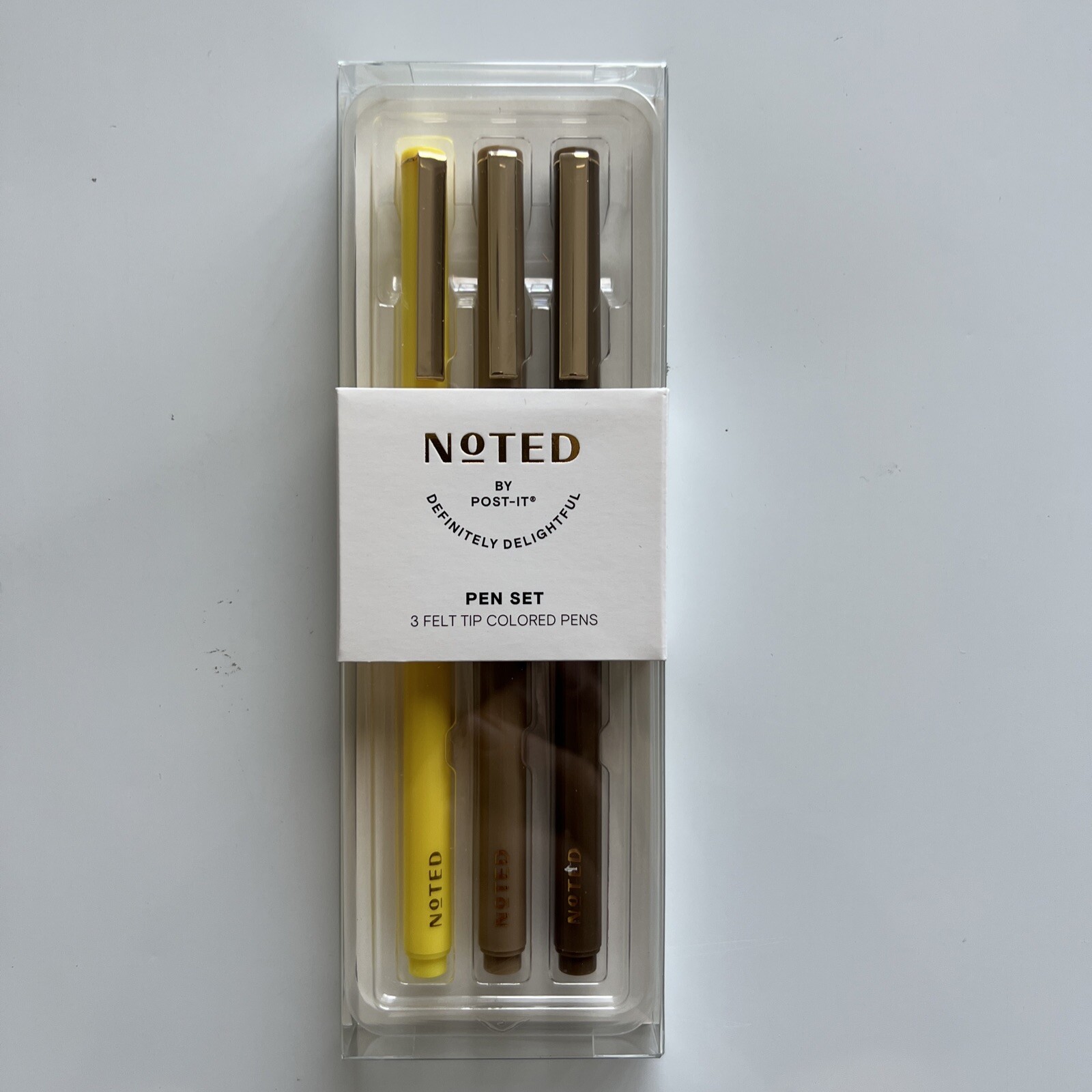 Noted by Post it Felt Tip Colored Pens Yellow Brown 1 Pack