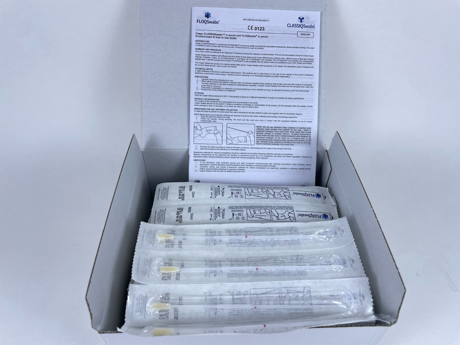 Copan 80mm FLOQSwabs Nasal Swab Sterile Individual Wrap 100ct 502CS01