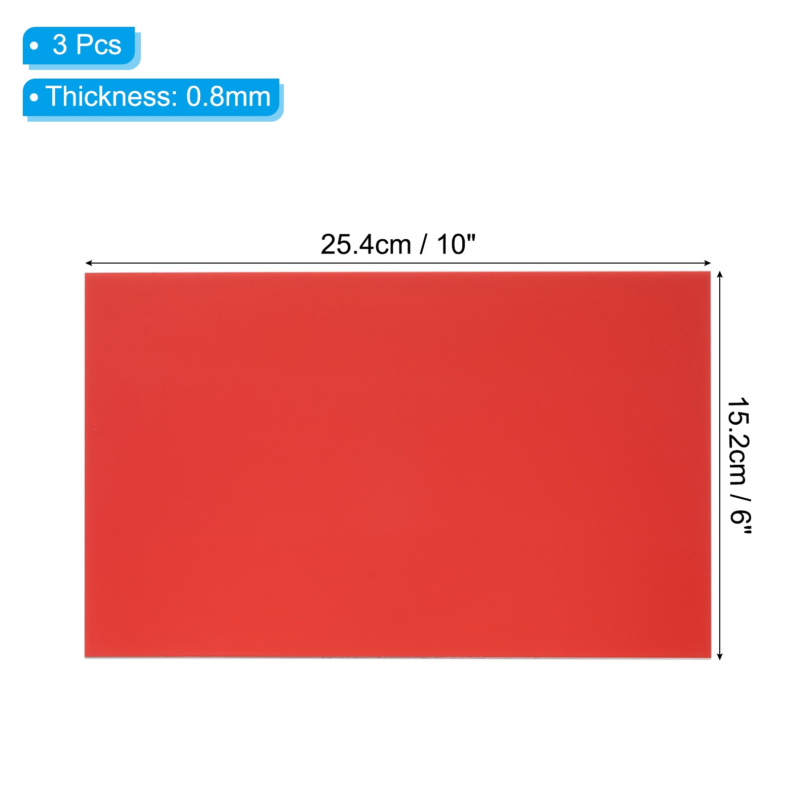 3 Pcs 6×10 Inch Red Anodized Aluminum Sheet Laser Plates for Engraving