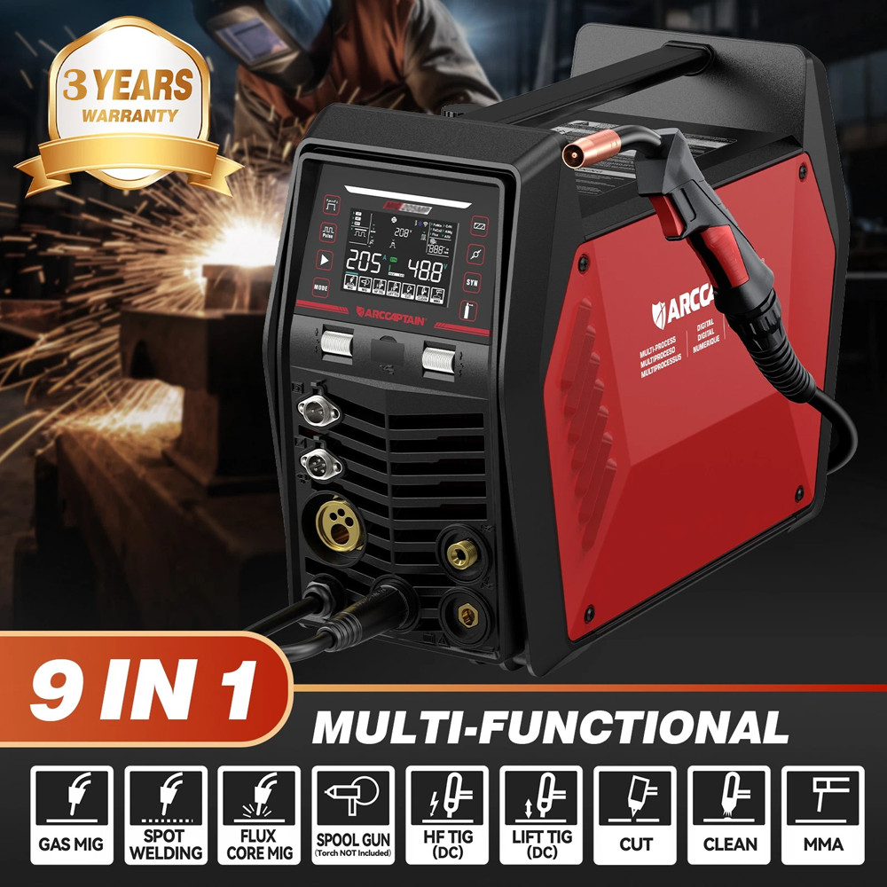 ARCCAPTAIN MIG205MP MIG Welder 9 IN 1 iControl APP Control 120/240V Dual Voltage