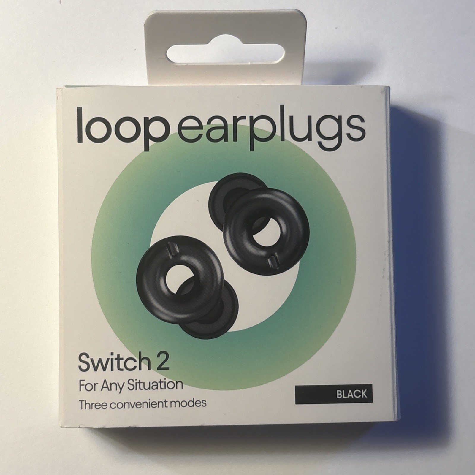 Loop Switch 2 Earplugs Adjustable Volume Control Noise Reduction Black Open Box
