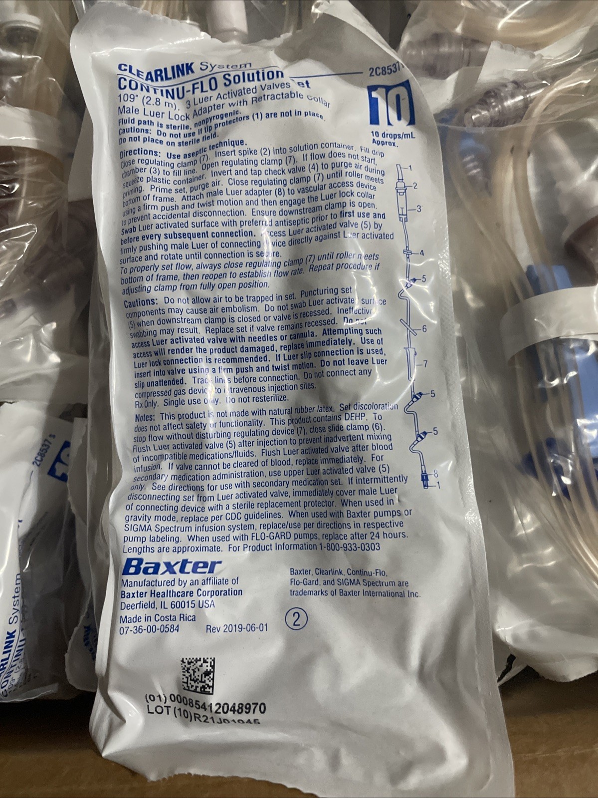 48 CASE Baxter 8537 Clearlink System CONTINU-FLO solutions Set 109”