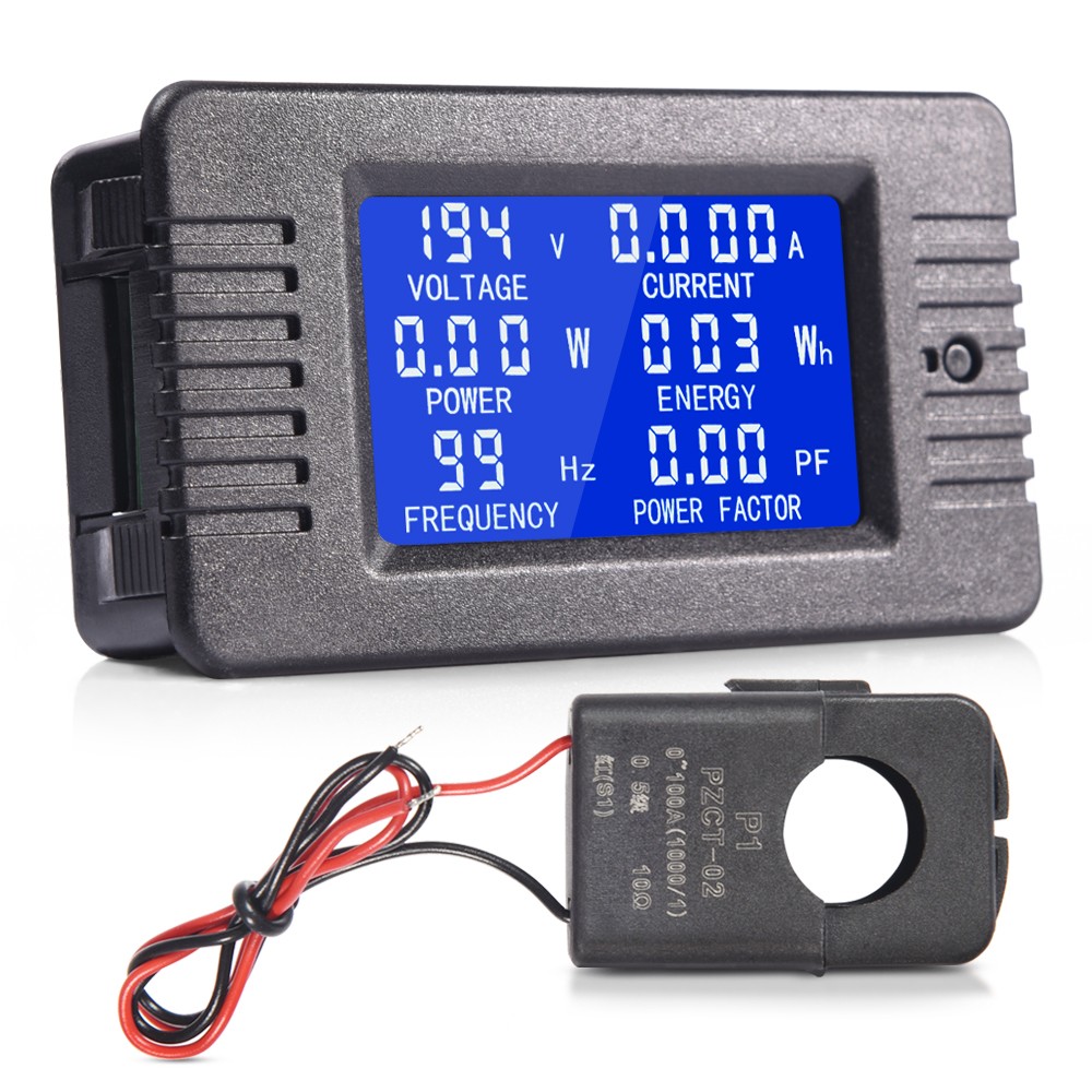 100A AC Digital Power Panel Meter Monitor Power Energy Voltmeter Ammeter 80-260V