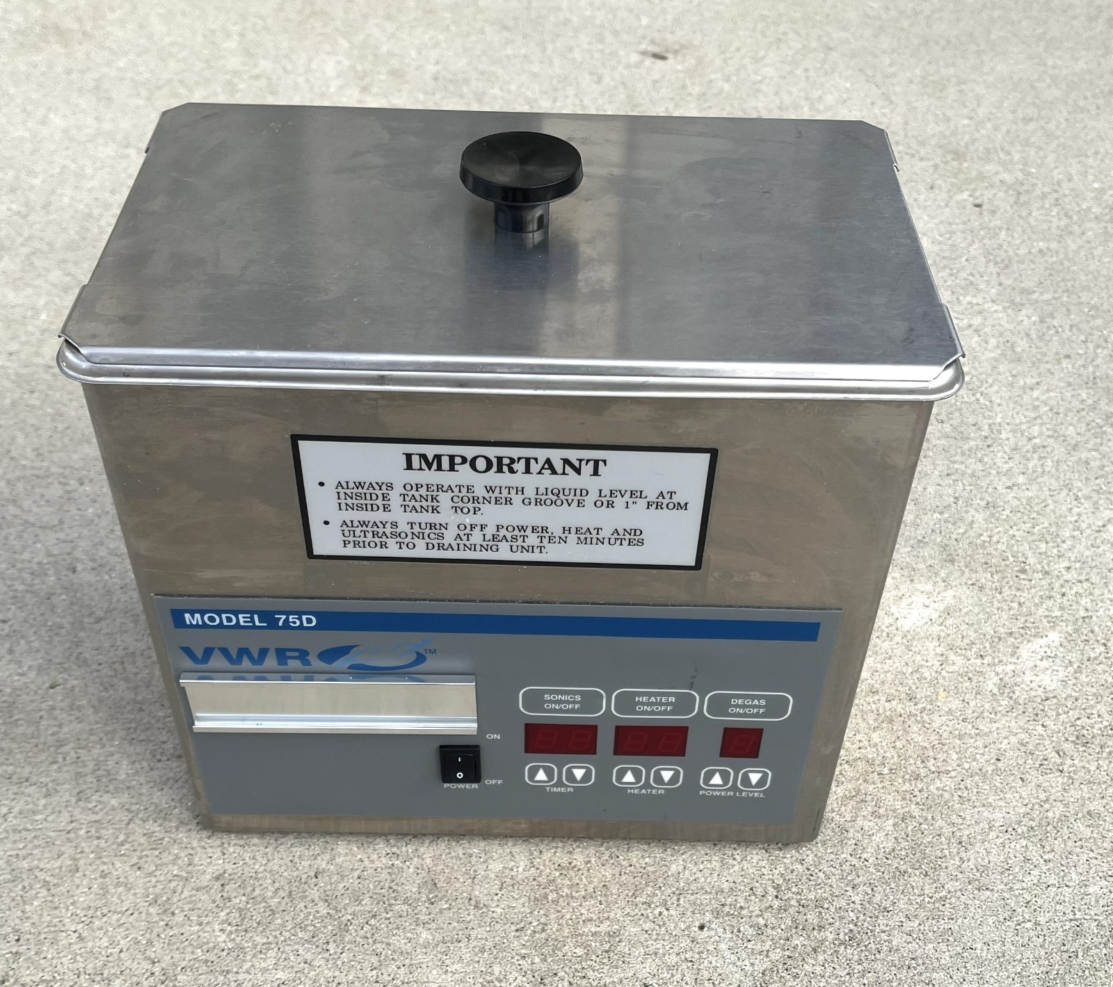 vwr ultrasonic cleaner 75D_tested and warranted