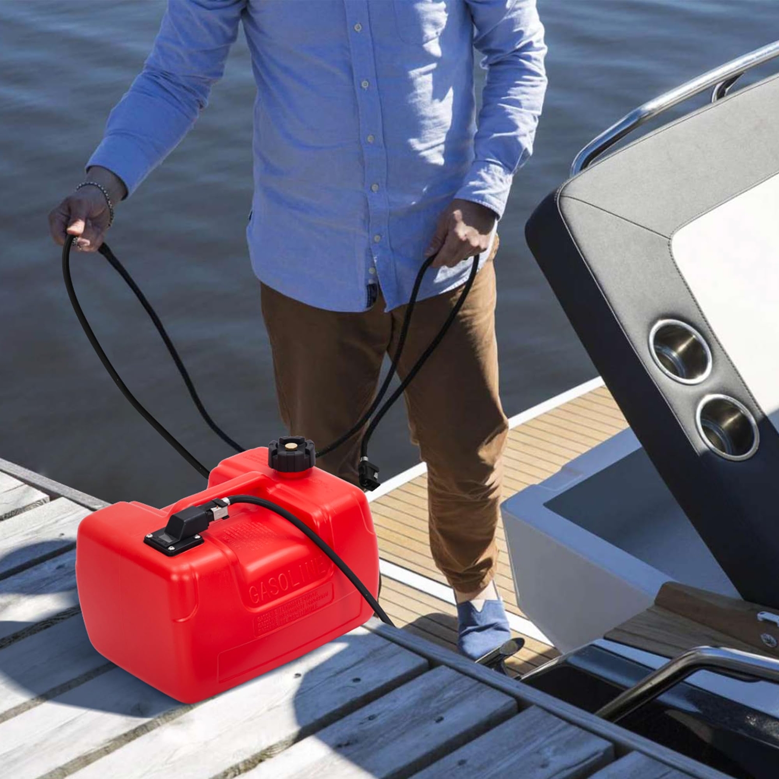 3 Gallon 12L Portable Boat Fuel Tank Marine Outboard Motor Fuel Tank w/Handle