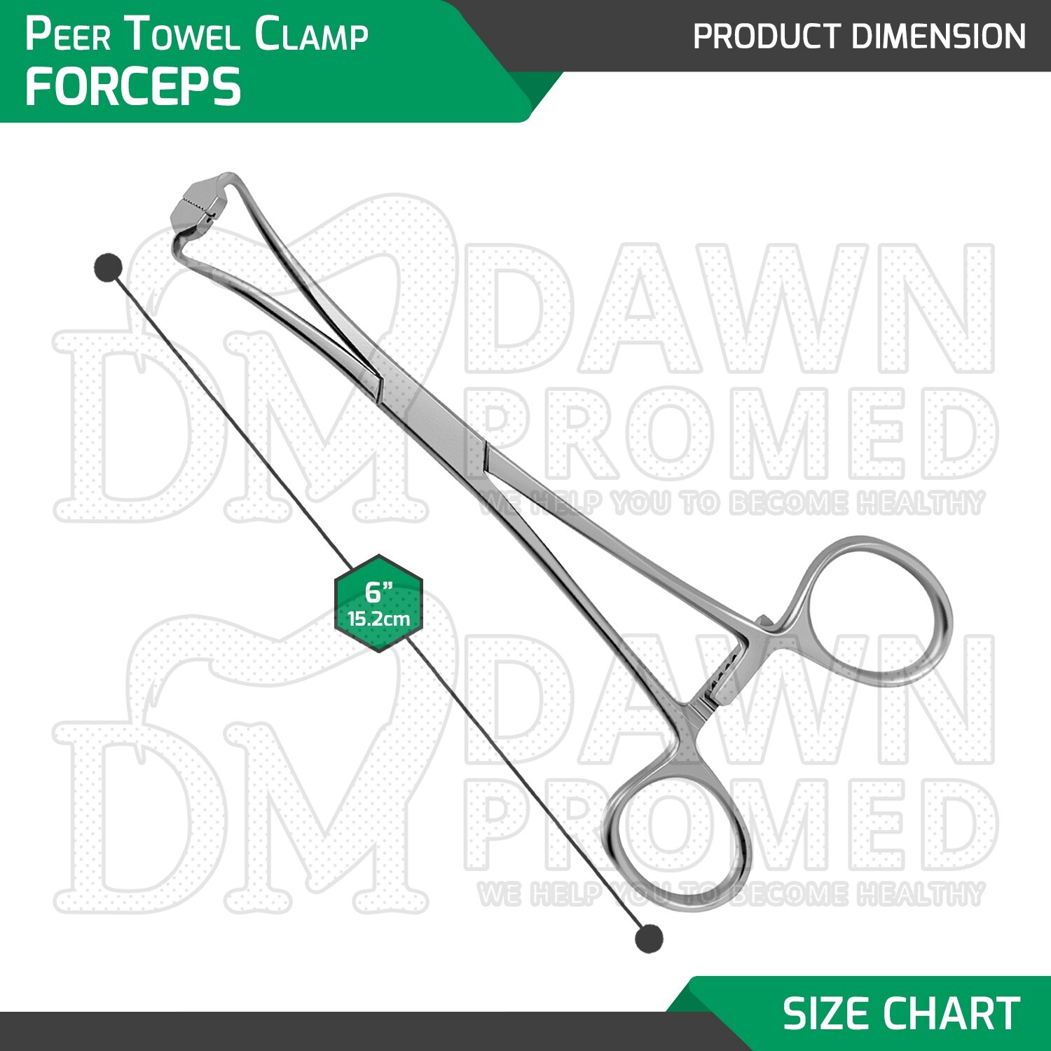 Peer Towel Clamp Forceps 6″ Surgical Medical OB/Gynecology Instruments German Gr
