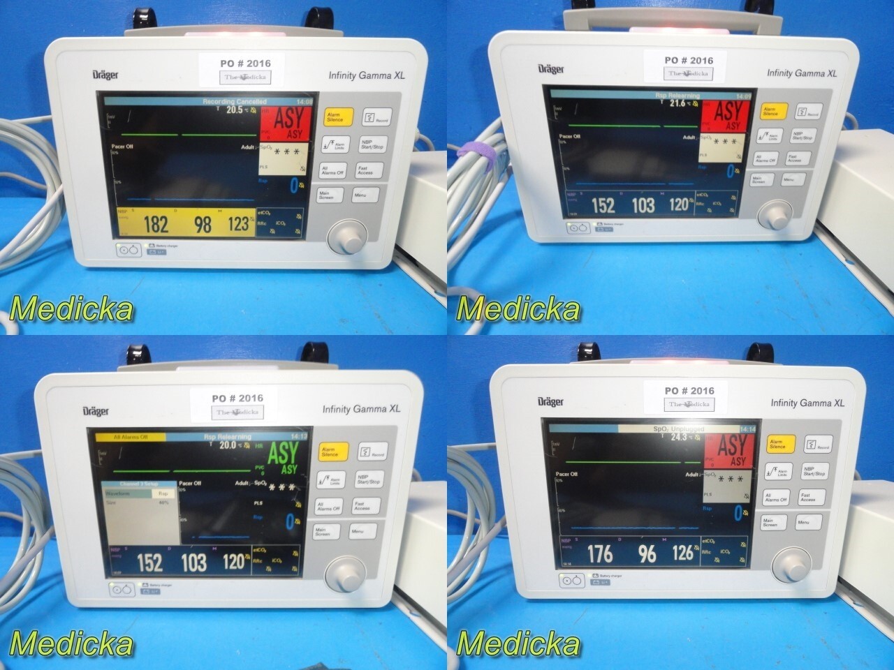 Siemens Infinity Gamma XL Monitor (CO2,NBP,SPO2,ECG,TEMP) W/ PSU & Leads ~ 37180