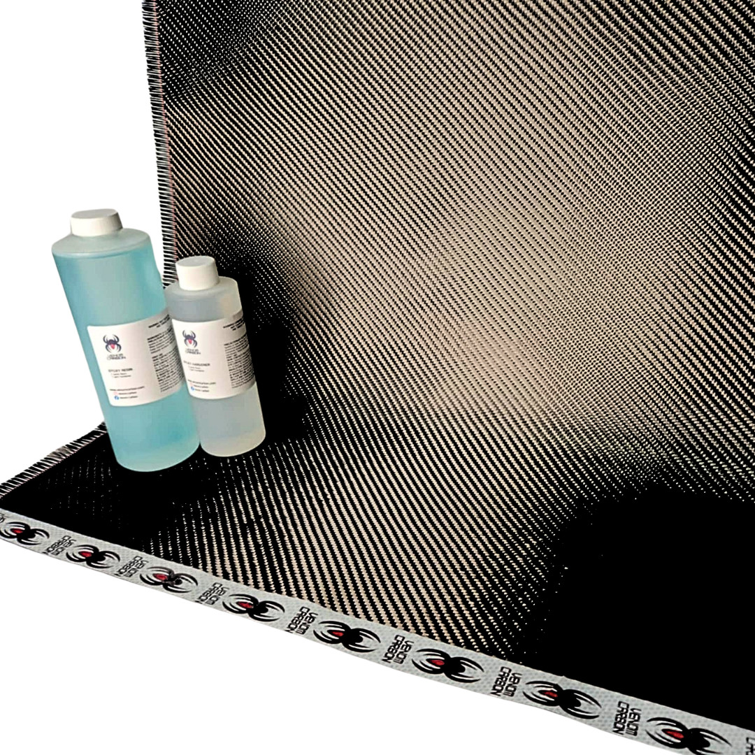 24″ x 5FT Twill Weave Carbon Fiber Fabric Cloth Resin Kit