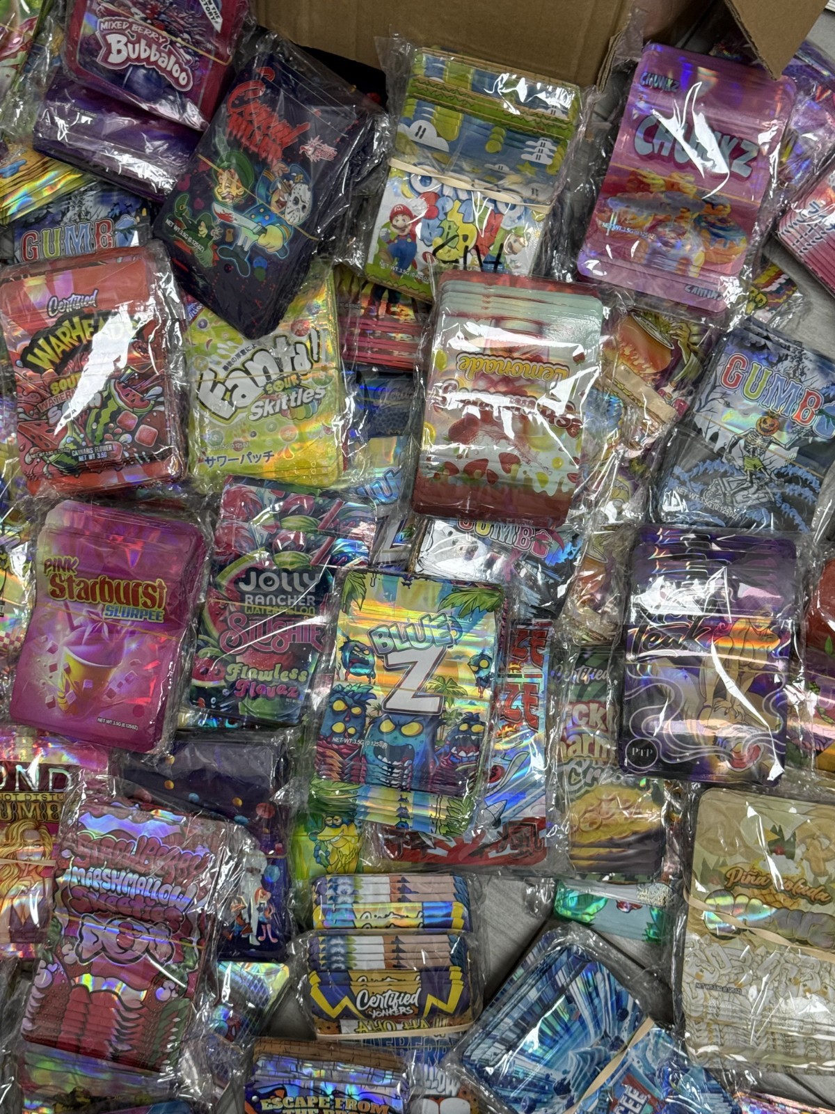 3.5g Mylar Bags ZA with Design Packs Smell Proof Packaging 50pk