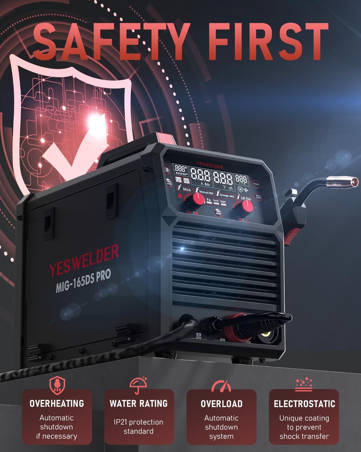 YESWELDER INTUIWELD 165 amp 110V/220V lift Tig/Stick/Monual Mig Welder