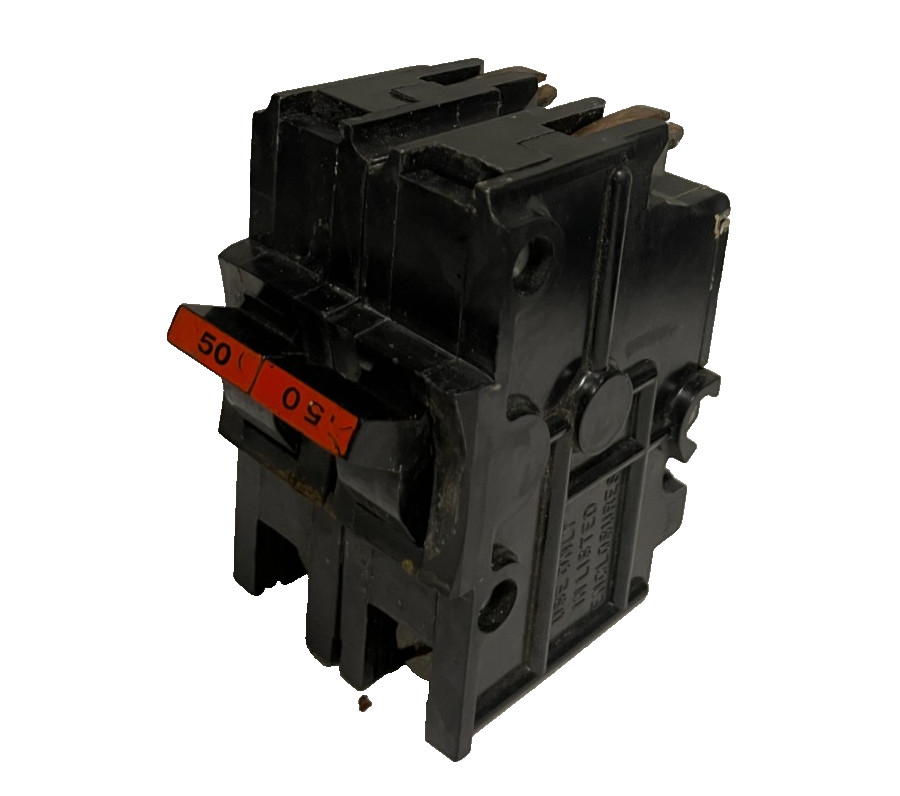 FPE Federal Pacific 2-Pole 50A NC Breaker Stab Lok HACR Full Size 1-Inch