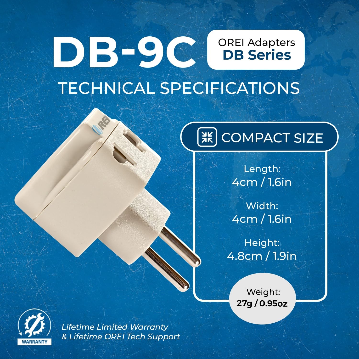 USA to Europe, Turkey, Spain & More (Type C) Travel Adapter Plug – 2 in 1 – C…