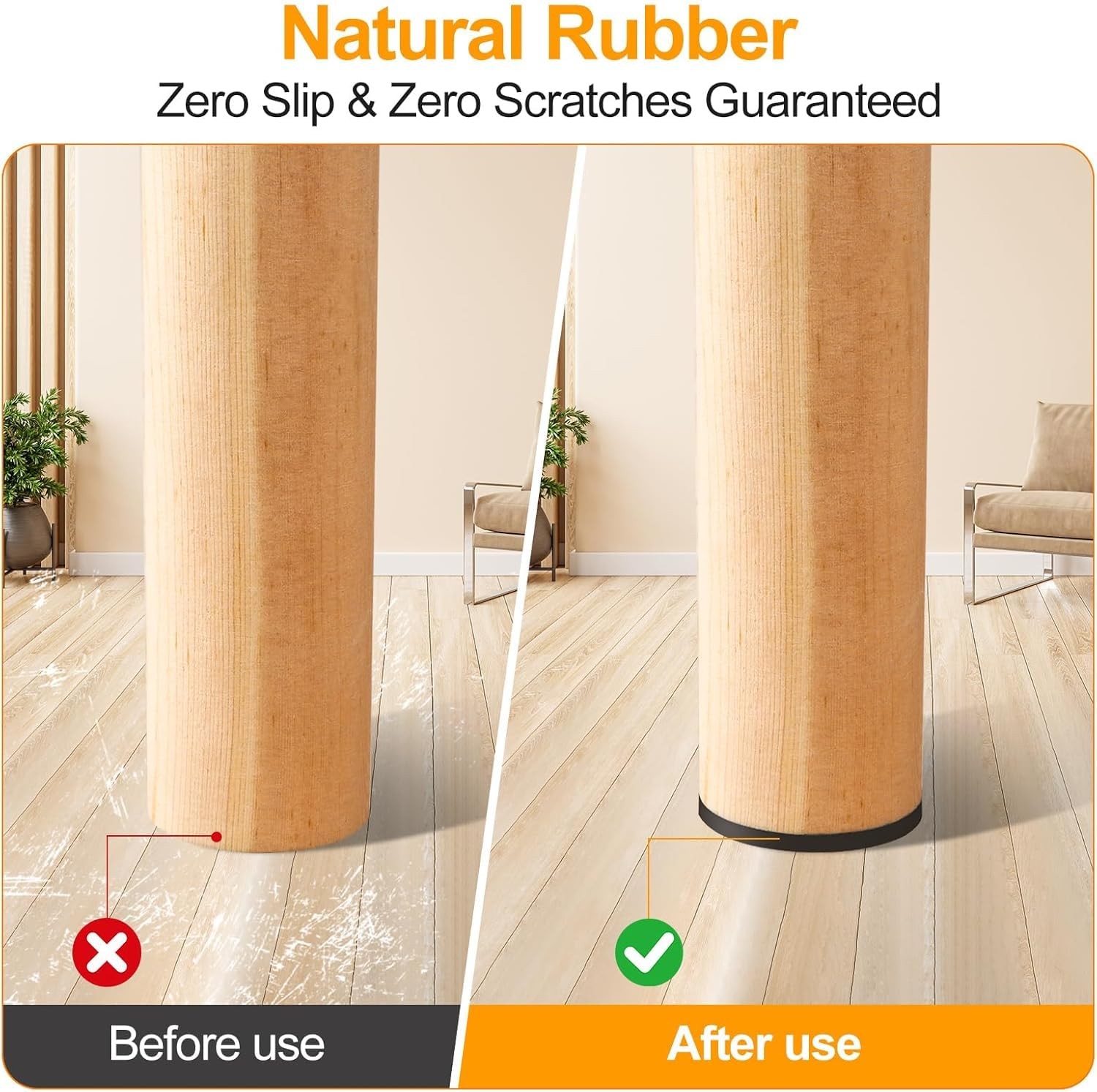 CHUNZEXI Non Slip Rubber Furniture Pads & Grippers, 1 inch 24 Round, Black