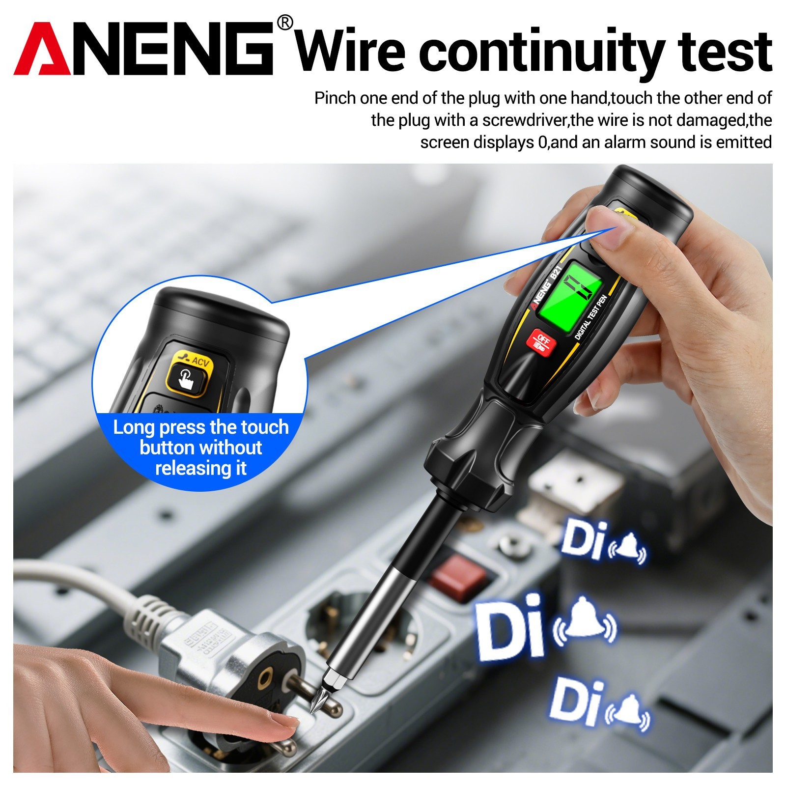 Digital Voltage Detector Tester CAT IV 600V Non Contact AC 30-1000V Rechargeable