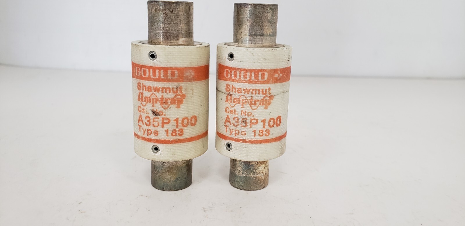 GOULD SHAWMUT AMP-TRAP A35P100 FUSE, TYPE 183 100 AMPS 350 VOLTS (LOT OF 2) NNB
