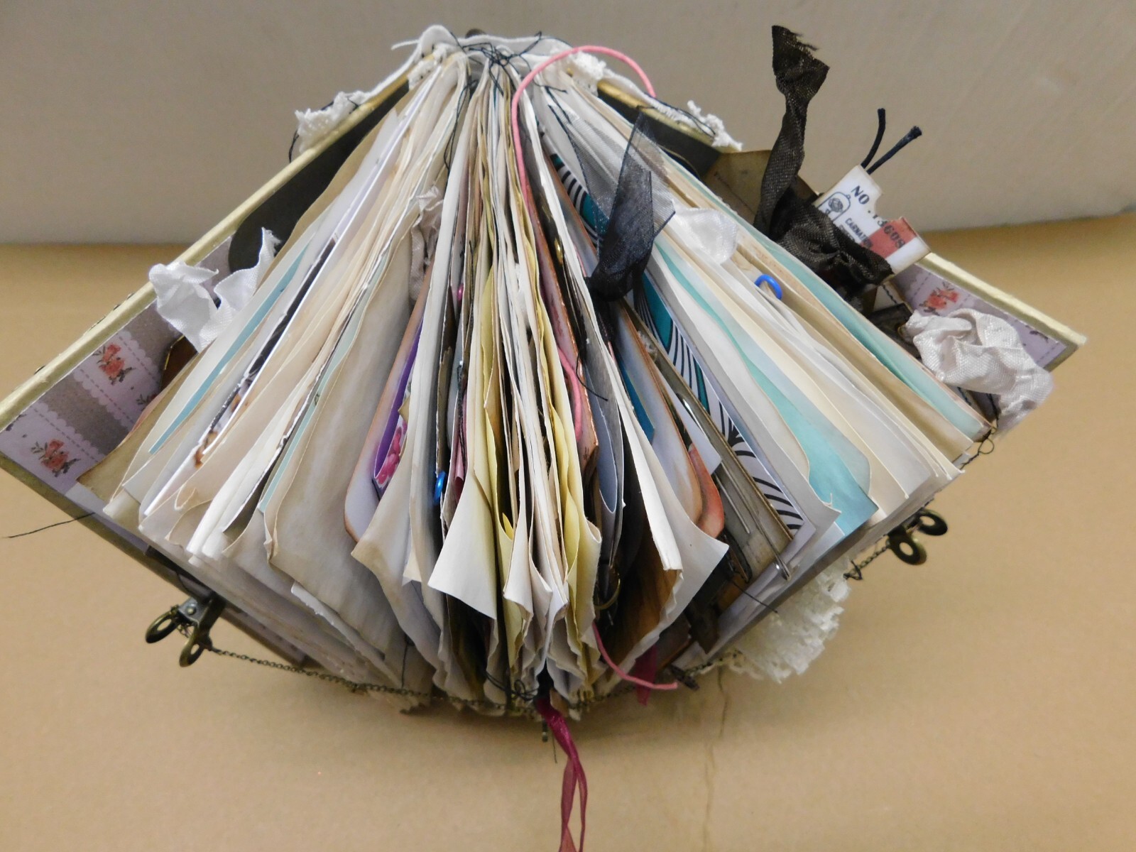 Junk Journal Handmade Chunky Vintage Style Handmade Hardcover /Ephemera Biege