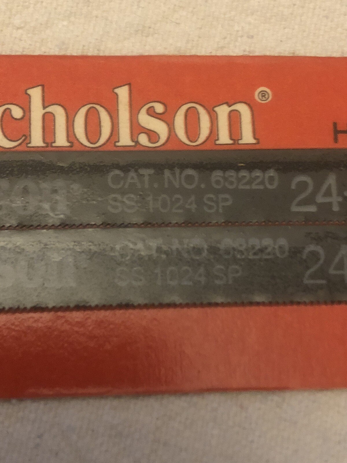 NICHOLSON 63220 Shatterproof Hacksaw Blade SS1024 10″ x 24 TPI (2pk) Made In USA