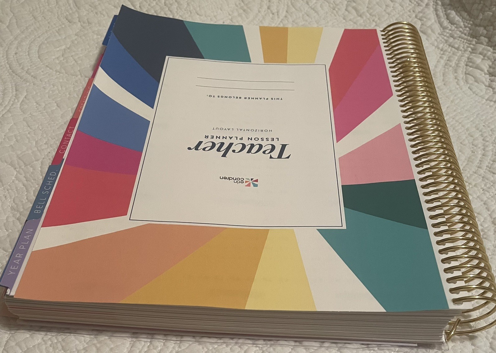Erin Condren 8.5″x11″ 2026-2027 Teacher Lesson Planner New No Cover