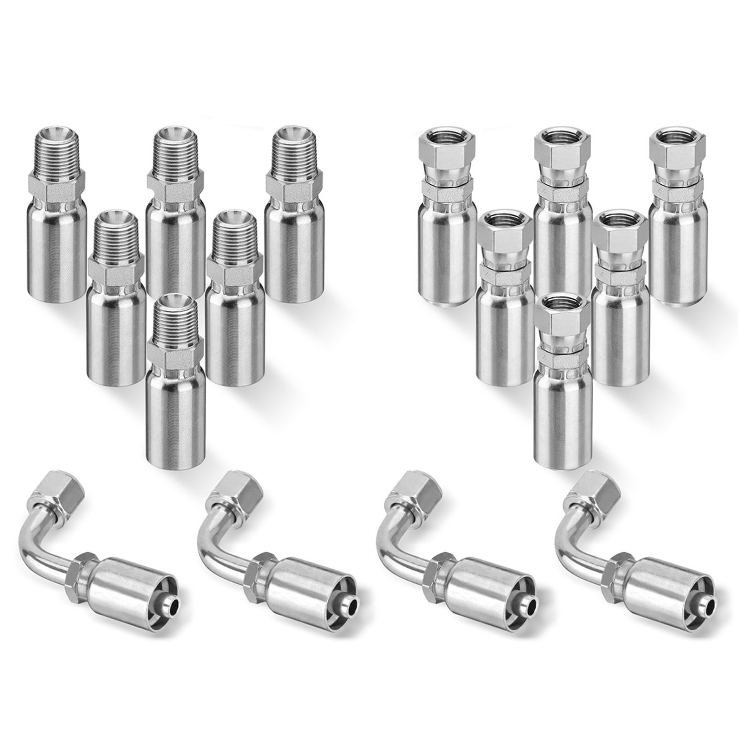 33FT 3/8″ Hydraulic Hose with 16PCS Hydraulic Hose Fittings, 2-Wire Braided Tube