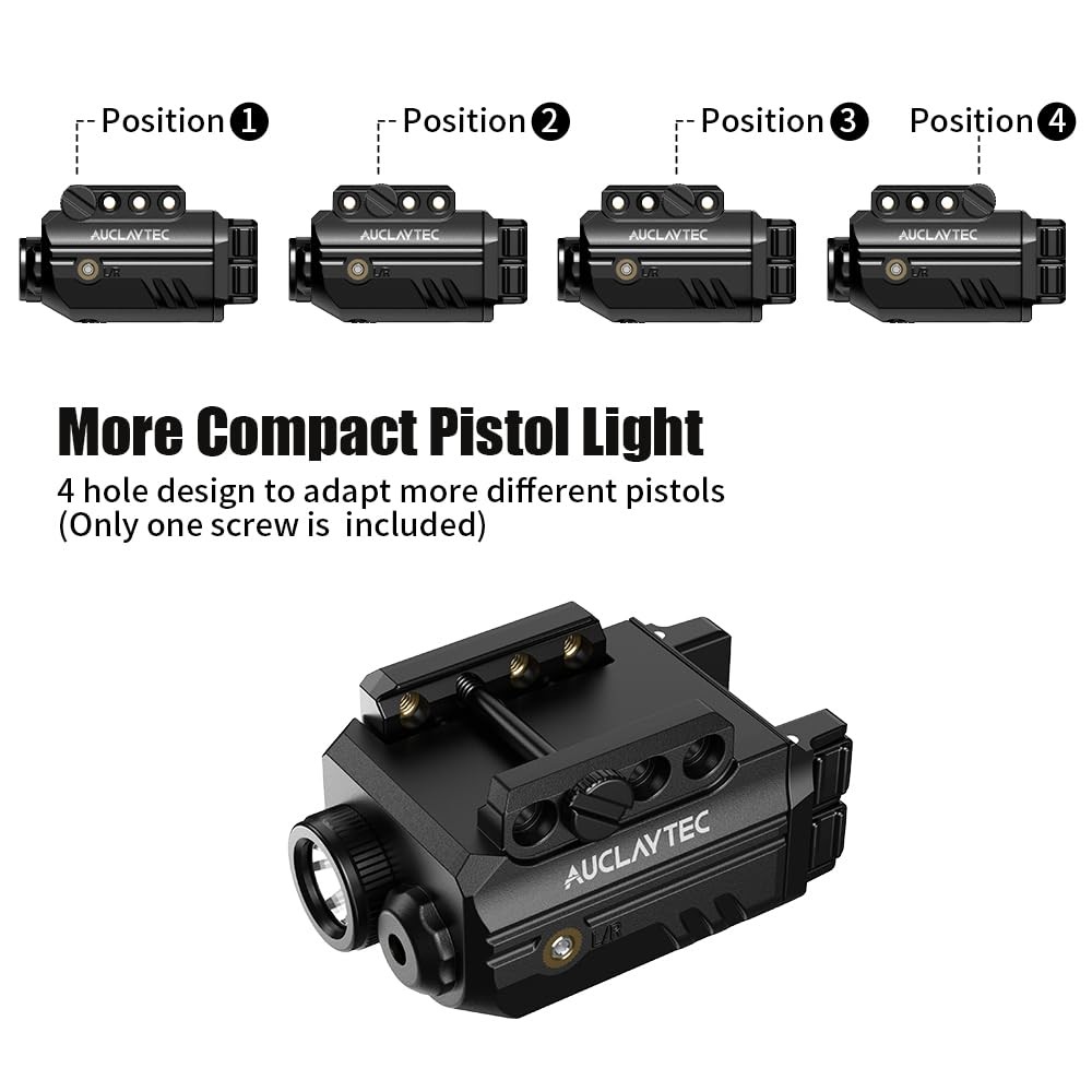 AUCLAYTEC Pistol Light Laser Combo with USB-C Charging, 500 Lumen Blue