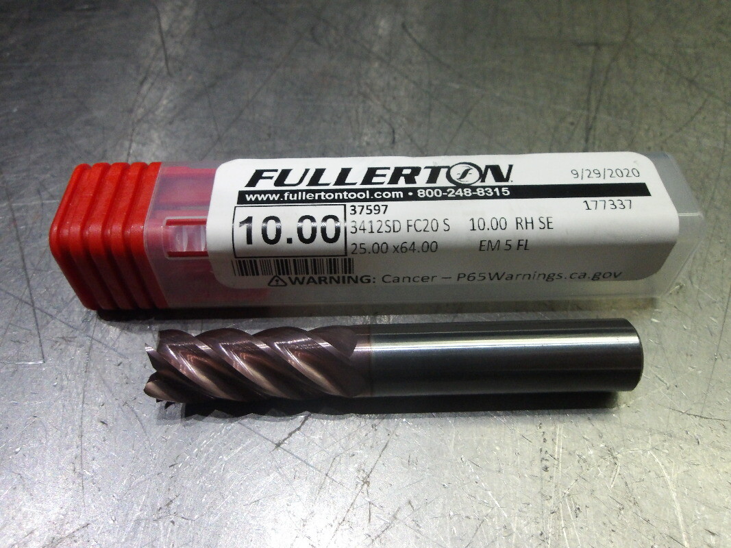 Fullerton 10mm 5 Flute Carbide SQ Endmill 10mm Shank 37597 (LOC2338B)