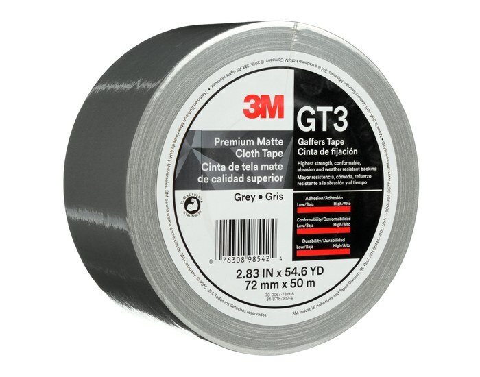 (1 ROLL) 3M Gaffers Tape GREY 3″ x 54.6 YD GT3 Premium Matte Cloth – NEW