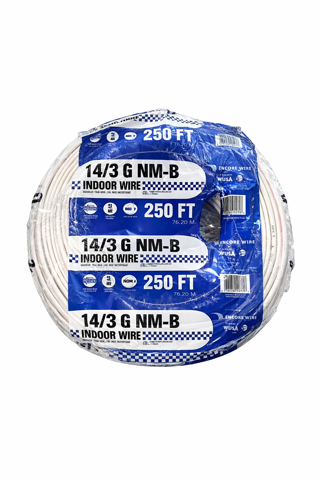 14/3 copper wire 250ft roll, different brands and colors for electricians