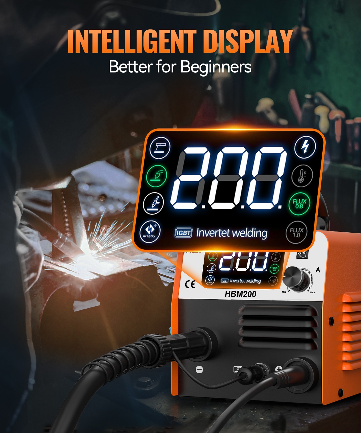 HBM200 3IN1 HITBOX 110V 200A MIG Welder ARC LIFT TIG MIG Gasless Welding Machine