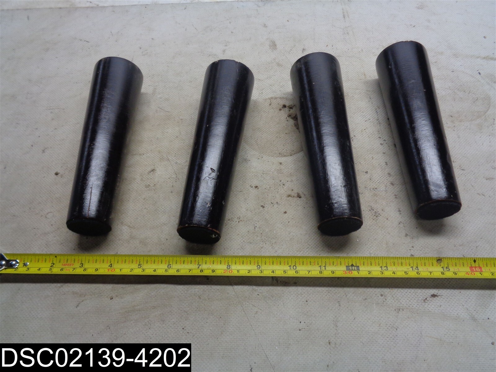 Used- QTY=4: Labeled K 7-1/8″ Tapered Wood Screw In Table Legs 3/8″ Screw Part