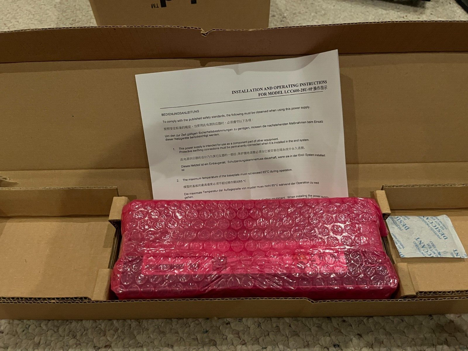 ARTESYN LCC 600 Series LCC600-28H-9P Switching Power Supply BNIB
