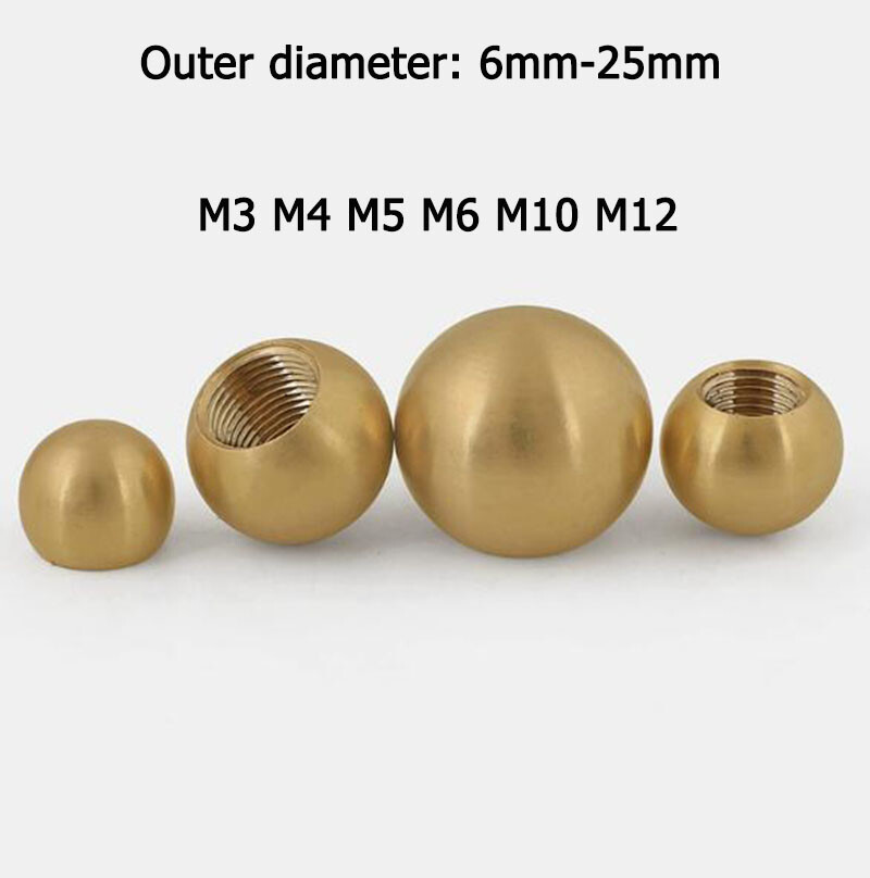 M3 M5 M6 M10 M12 Pure Copper Internal Thread Nut Threaded Ball Diameter 6mm-25mm