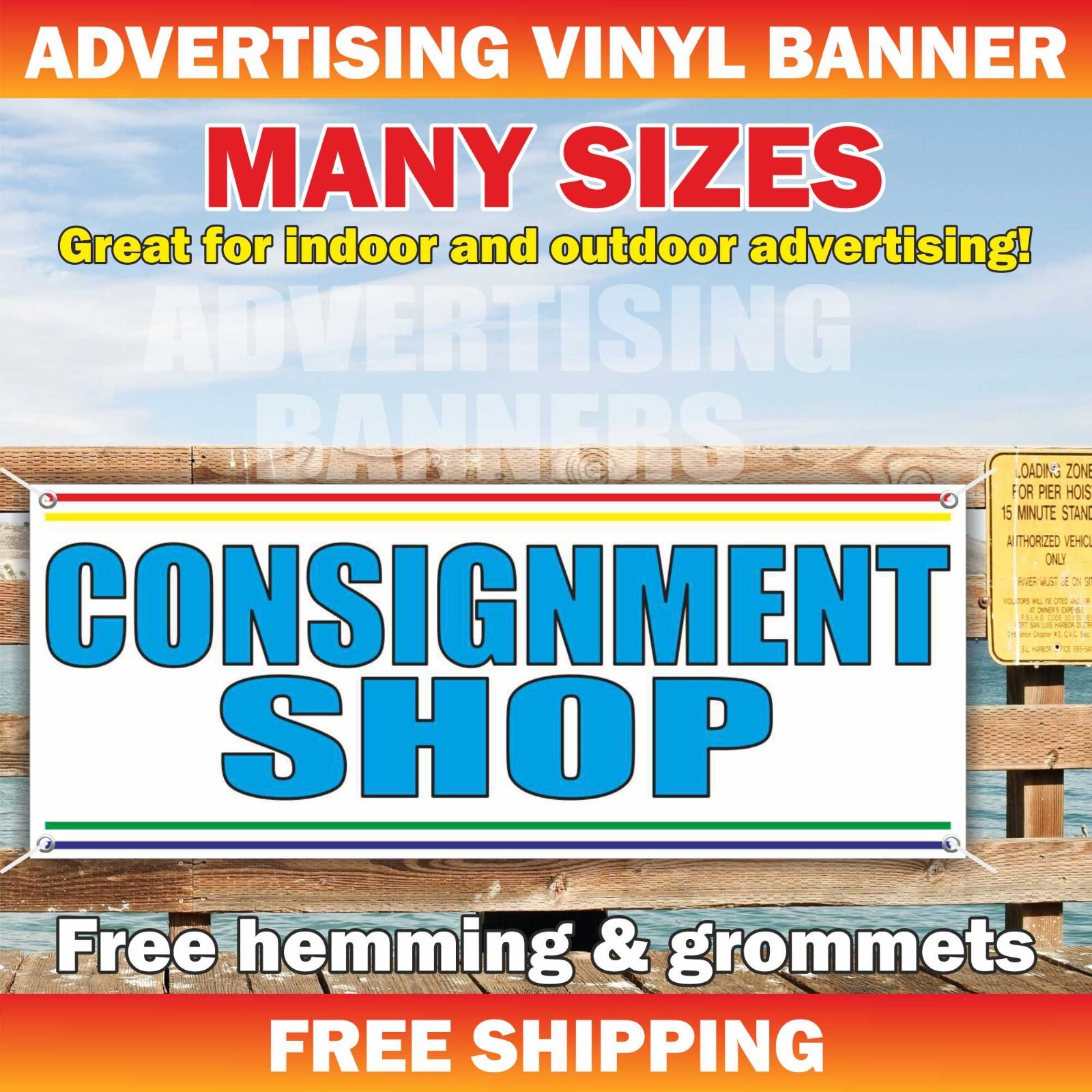 CONSIGNMENT SHOP Advertising Banner Vinyl Mesh Sign pawn shop loan we buy furs