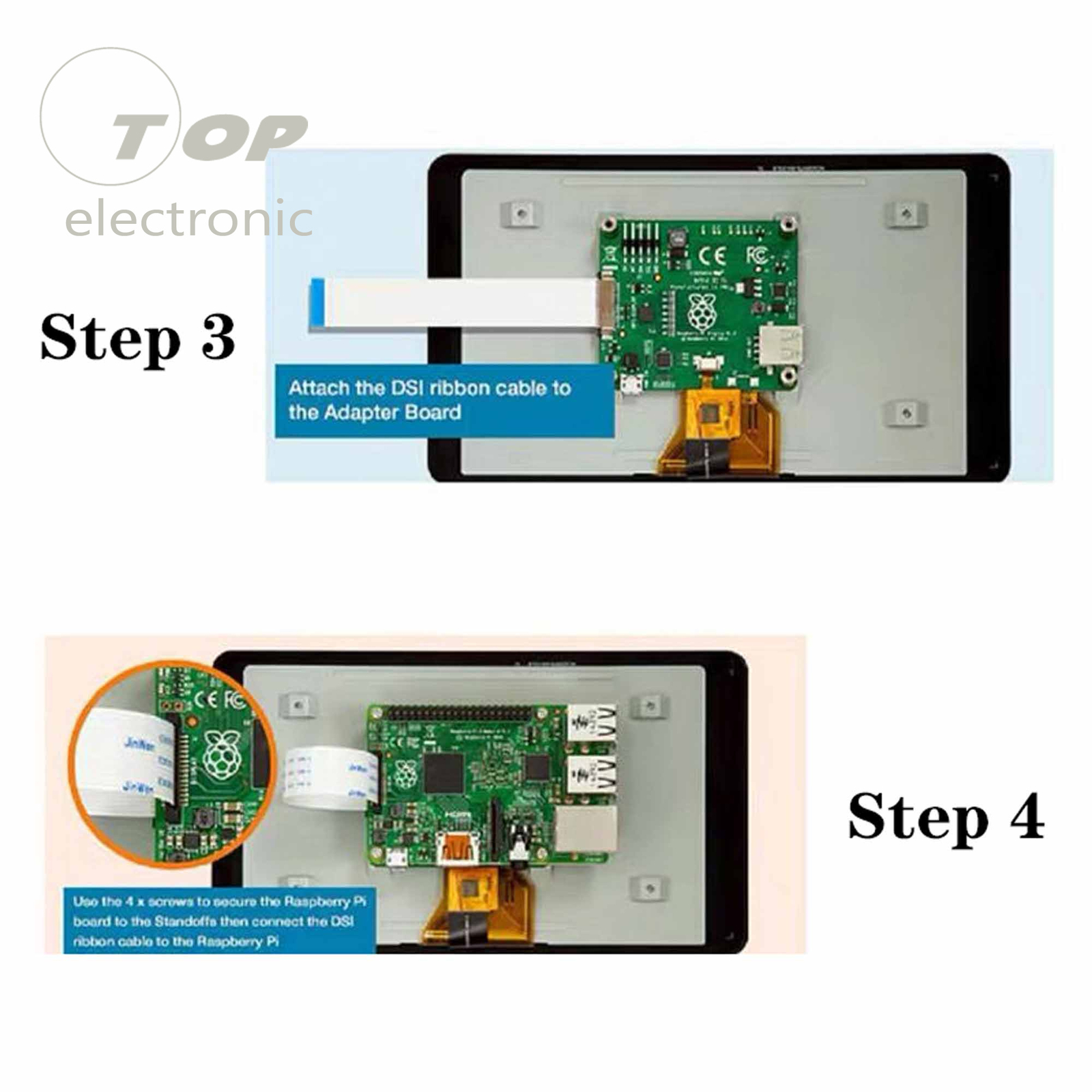7 inch TouchScreen 800*480 DSI Connect LCD Monitor for Raspberry Pi 4 3 Model B