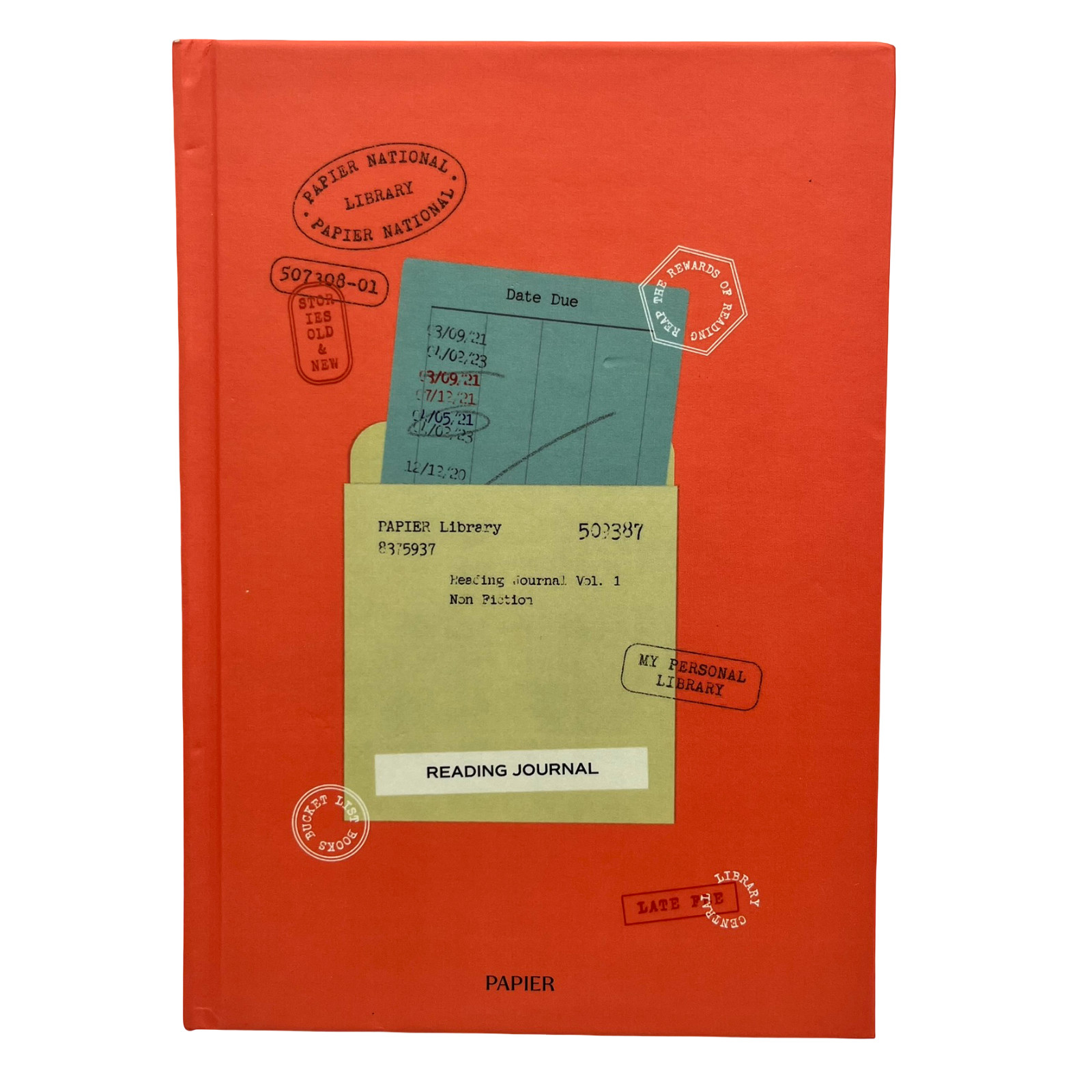 Library Card Reading Journal by Papier WS1682202 New *READ*