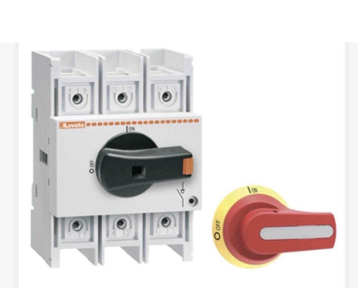 GA125A Lovato Disconnect Switch Full Kit Switch, Align Ring, Adapter