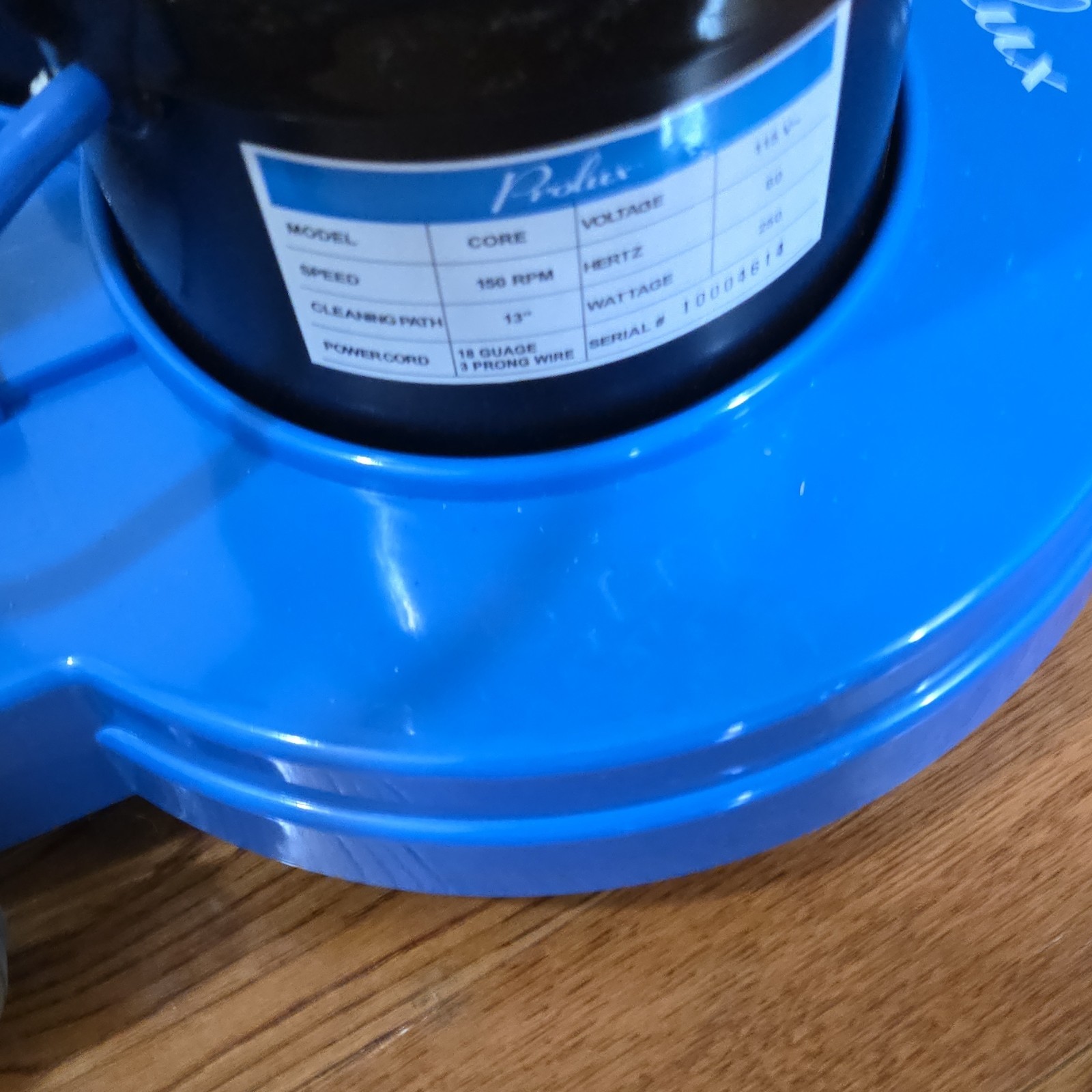 Prolux CORE Upright Bagless Corded Buffer Scrub/ Striping 1200W Blue/Black/Blue.