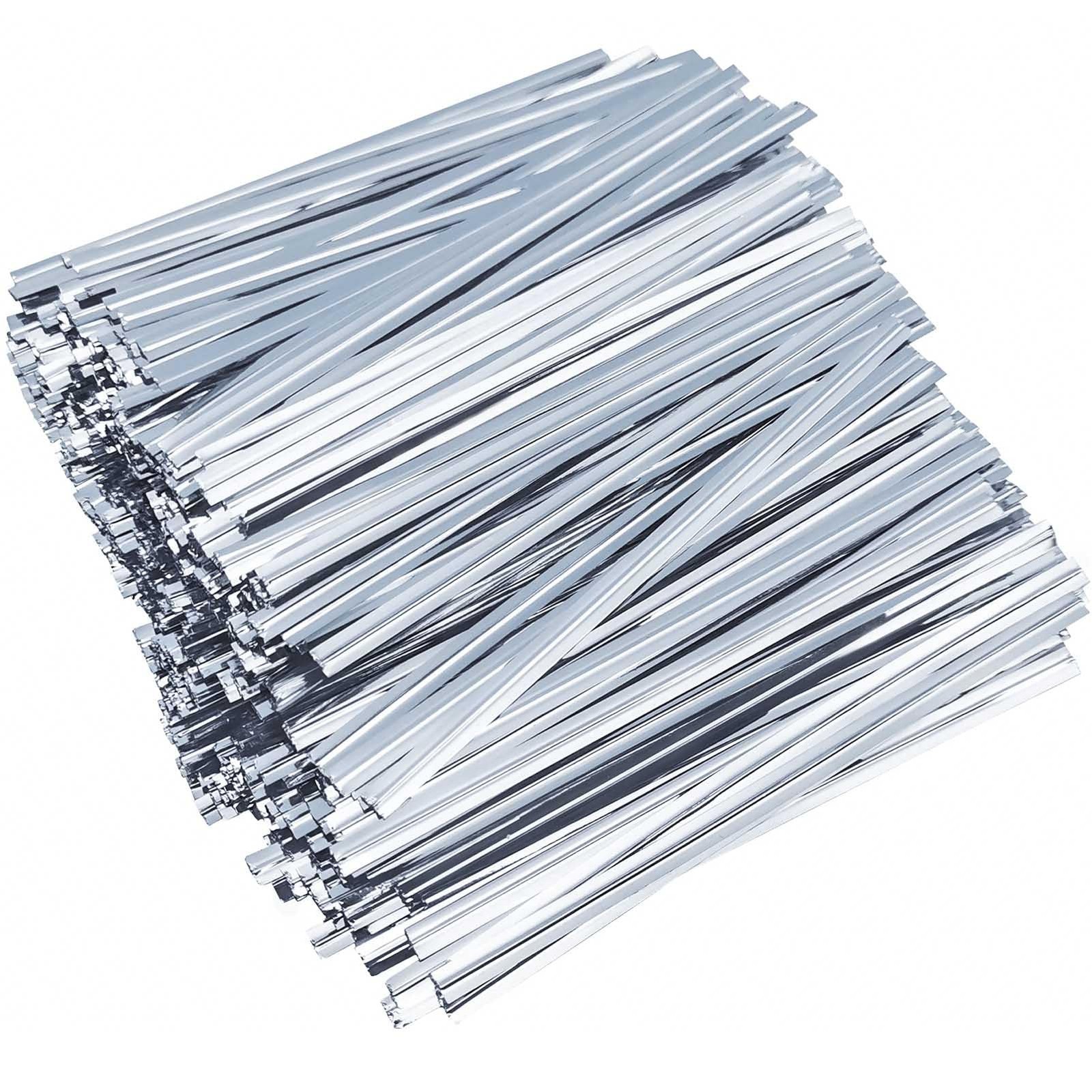 500 Pcs Metallic Twist Ties 5 Sliver Twist Ties For Bags Foil Twist Ties Bread