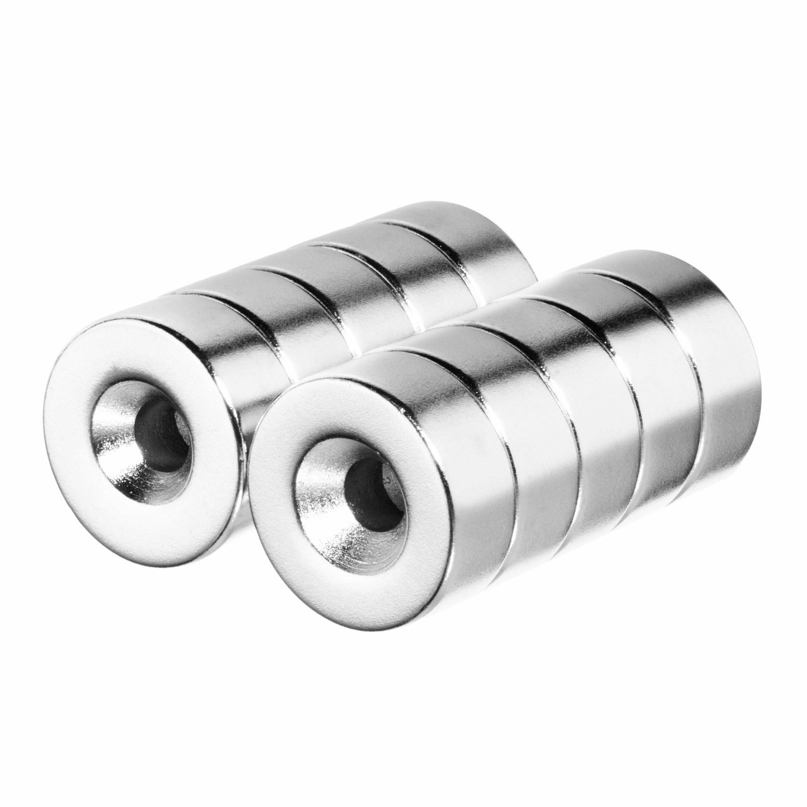 5/8 x 1/4 Inch Strong Neodymium Countersunk Ring Magnets N52 (10 Pack)