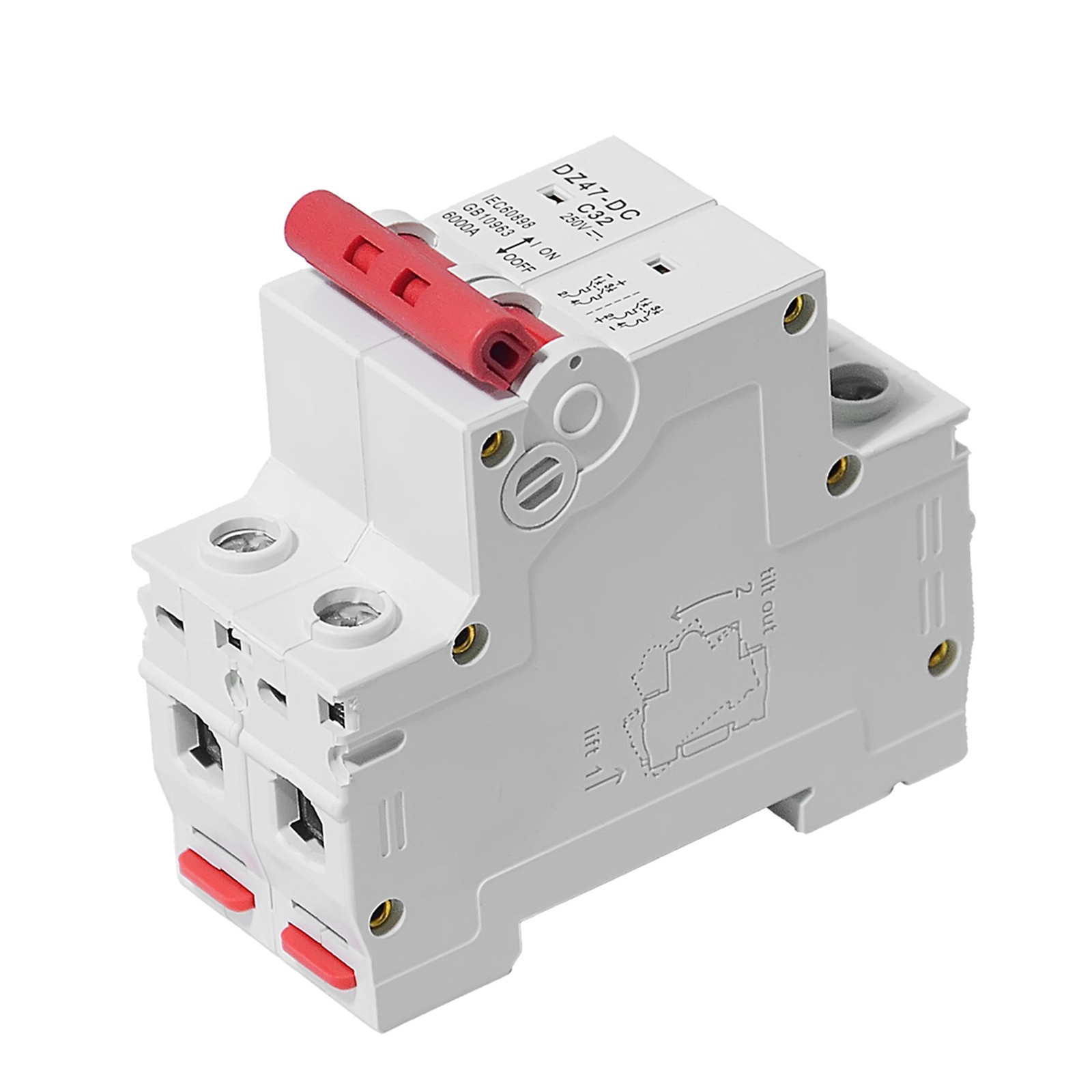 32AMP Miniature Mini Circuit Breaker DC MCB Din Rail 2 Pole Air Switch 250/500V