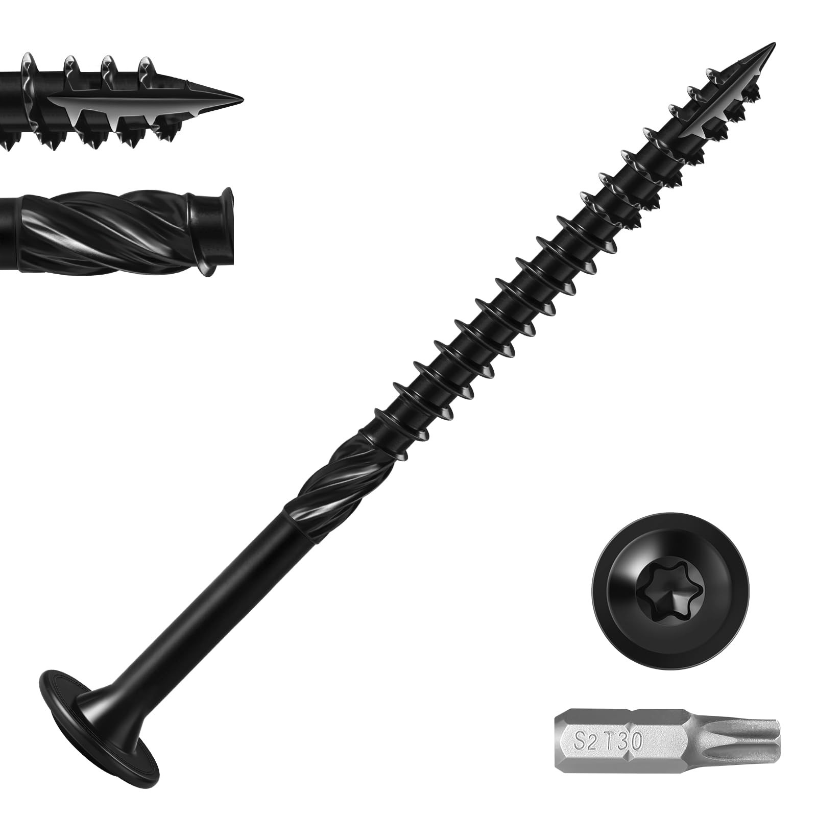 BNUOK Lag Screws #14 x 5 Inch, 5lb, 137pcs Heavy Duty Construction Structural…